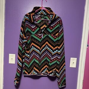 Wesc Colorful Chevron Hoodie fleece pullover quarter zip
